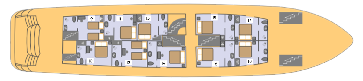 Mini cruiser Equator main deck plan
